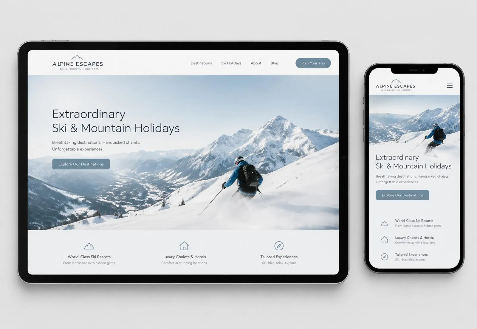 Alpine Escapes website design