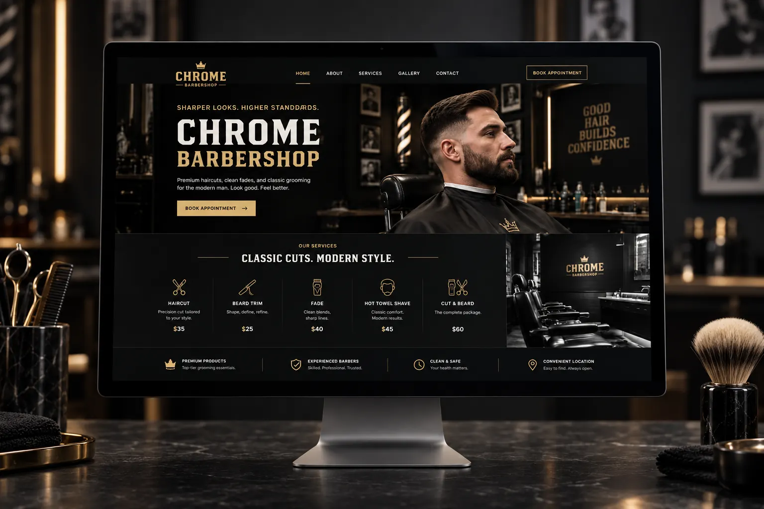 Chrome Barbershop — Barbershop Website website preview