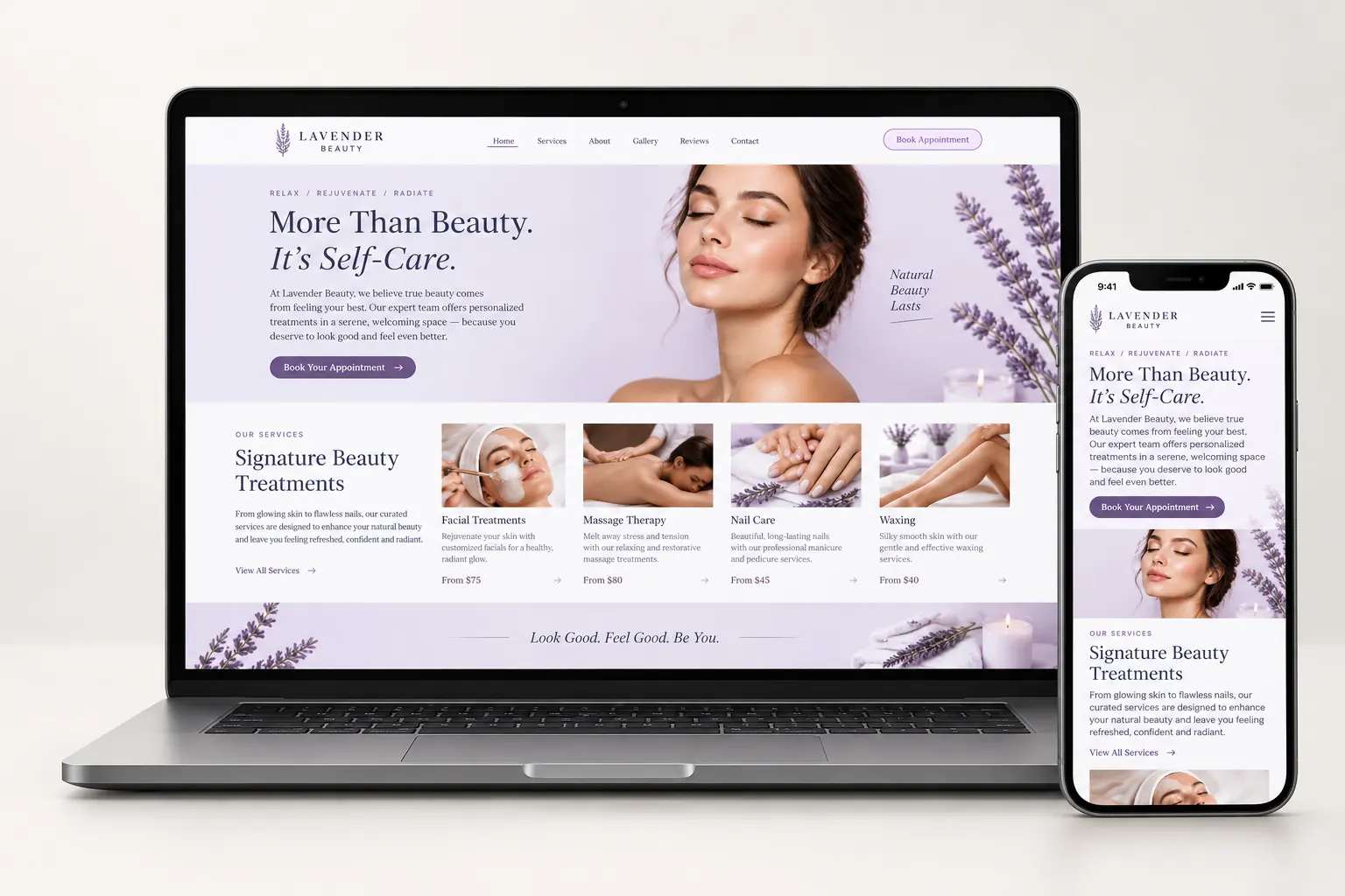 Lavender Beauty — Hair & Beauty Salon website preview