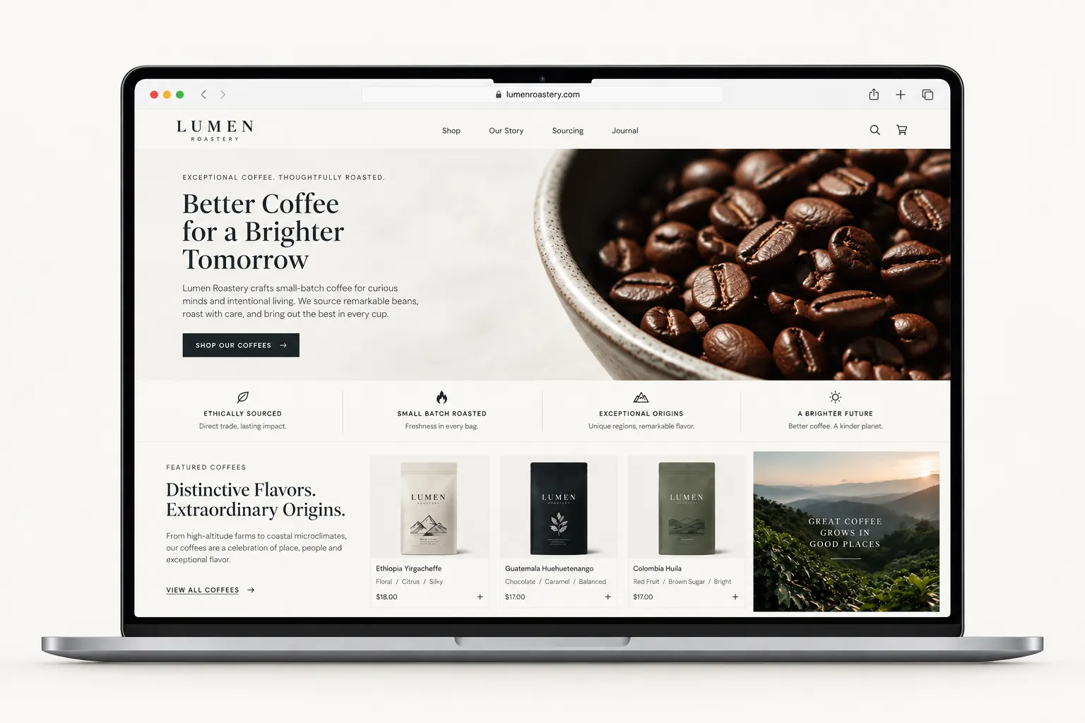 Lumen Roastery — Café Website / Concept website preview