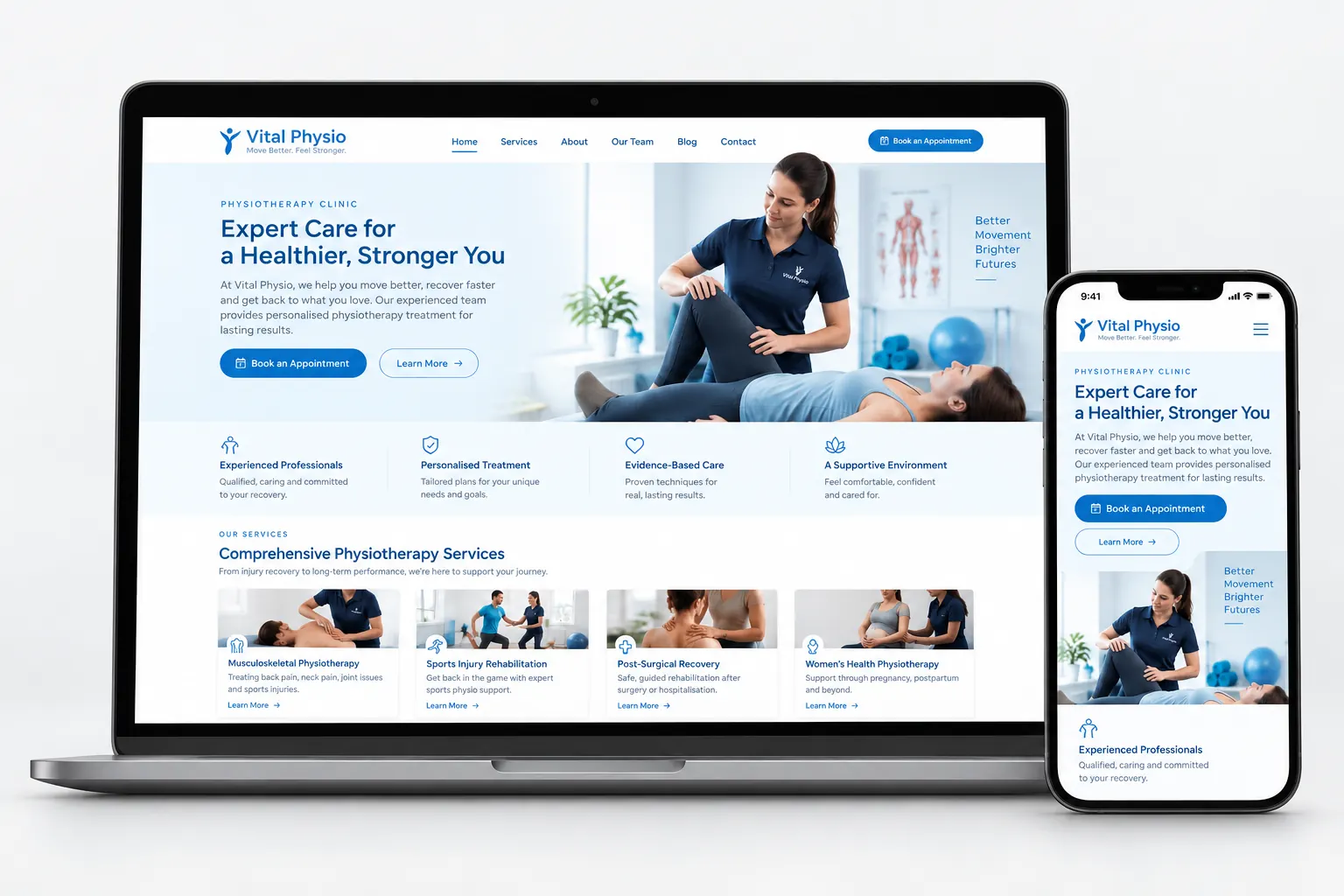 Vital Physio website design